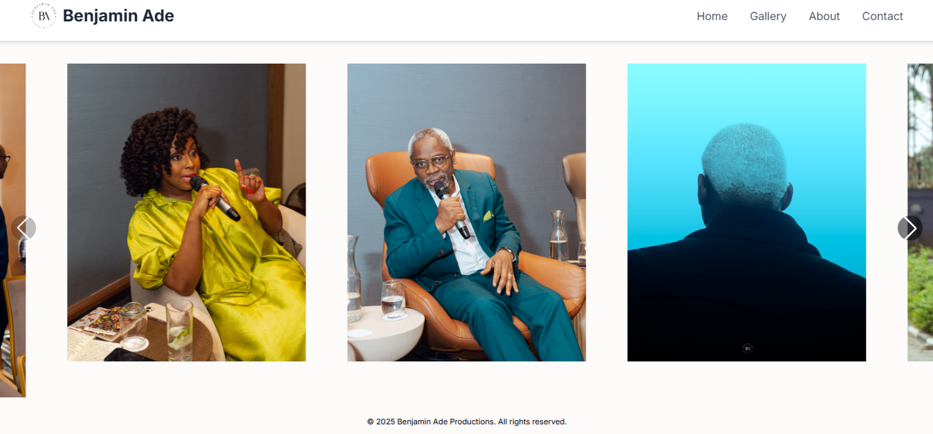 Project: digital portfolio of benjamin ade